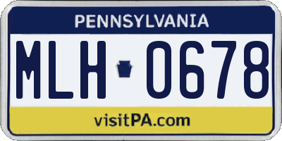 PA license plate MLH0678