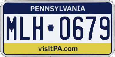 PA license plate MLH0679