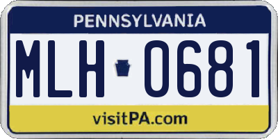 PA license plate MLH0681