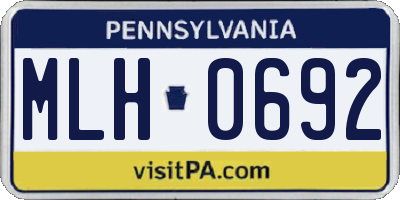 PA license plate MLH0692