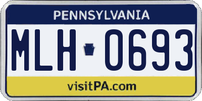 PA license plate MLH0693