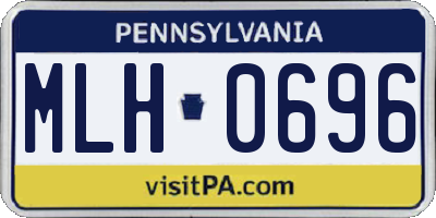 PA license plate MLH0696