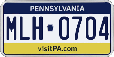 PA license plate MLH0704