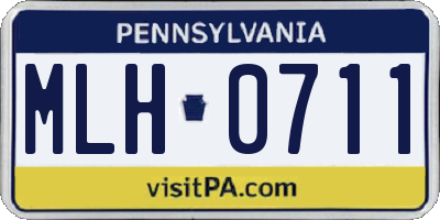 PA license plate MLH0711