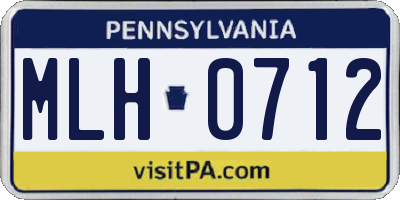 PA license plate MLH0712