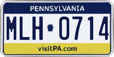 PA license plate MLH0714