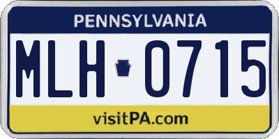 PA license plate MLH0715