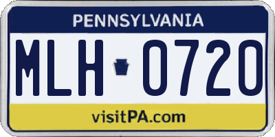 PA license plate MLH0720