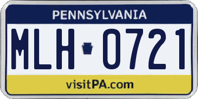 PA license plate MLH0721