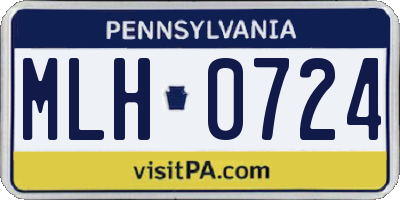 PA license plate MLH0724