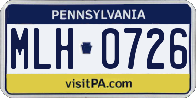 PA license plate MLH0726