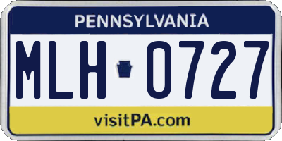 PA license plate MLH0727