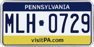 PA license plate MLH0729
