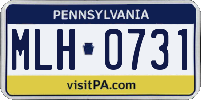 PA license plate MLH0731