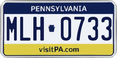 PA license plate MLH0733