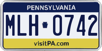 PA license plate MLH0742
