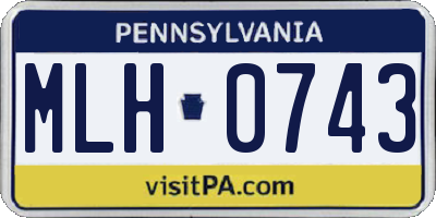 PA license plate MLH0743