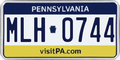 PA license plate MLH0744
