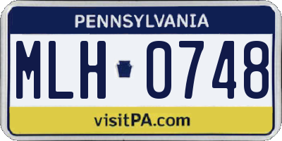 PA license plate MLH0748
