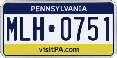 PA license plate MLH0751