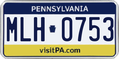 PA license plate MLH0753