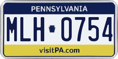 PA license plate MLH0754