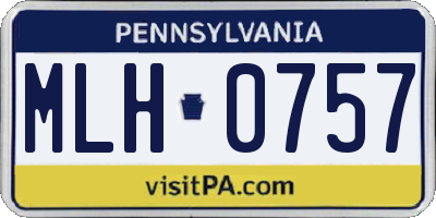 PA license plate MLH0757
