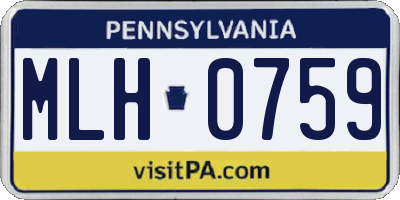 PA license plate MLH0759