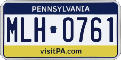 PA license plate MLH0761