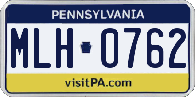 PA license plate MLH0762