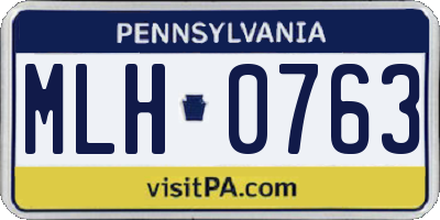 PA license plate MLH0763