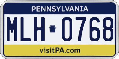 PA license plate MLH0768