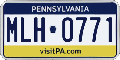 PA license plate MLH0771