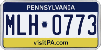 PA license plate MLH0773