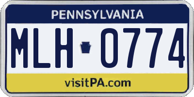 PA license plate MLH0774
