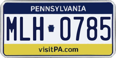 PA license plate MLH0785