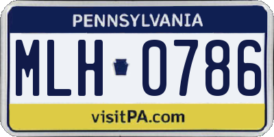PA license plate MLH0786