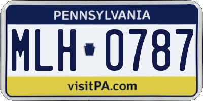 PA license plate MLH0787