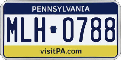 PA license plate MLH0788