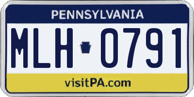 PA license plate MLH0791