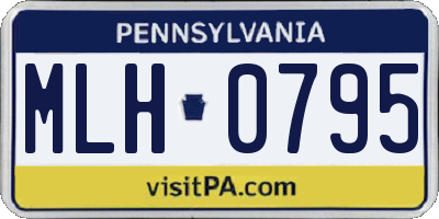 PA license plate MLH0795