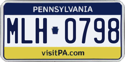 PA license plate MLH0798