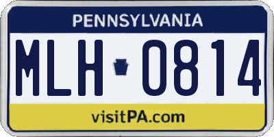 PA license plate MLH0814