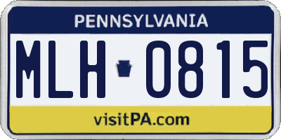 PA license plate MLH0815