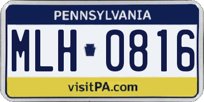 PA license plate MLH0816