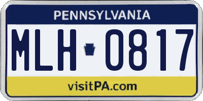PA license plate MLH0817