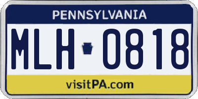 PA license plate MLH0818