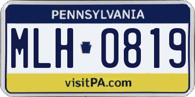 PA license plate MLH0819