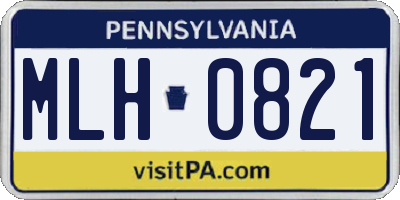 PA license plate MLH0821