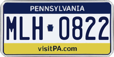 PA license plate MLH0822